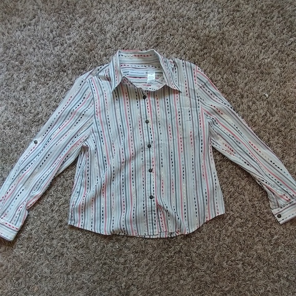 Multi Color Textured Button Down - Picture 1 of 4